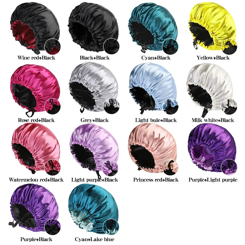 Bonnet Satin Double Couche – Protection Nuit Cheveux Naturels