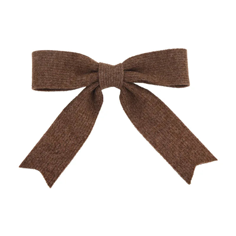 Autumn Winter Knitted Woolen Bow Hair Clips Spring Clips Womans Retro Temperament Barrettes Female Party Hairpins Hair Decorate