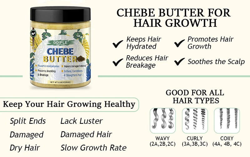 Beurre de Chebe nourrit répare les cheveux prévient la casse favorise