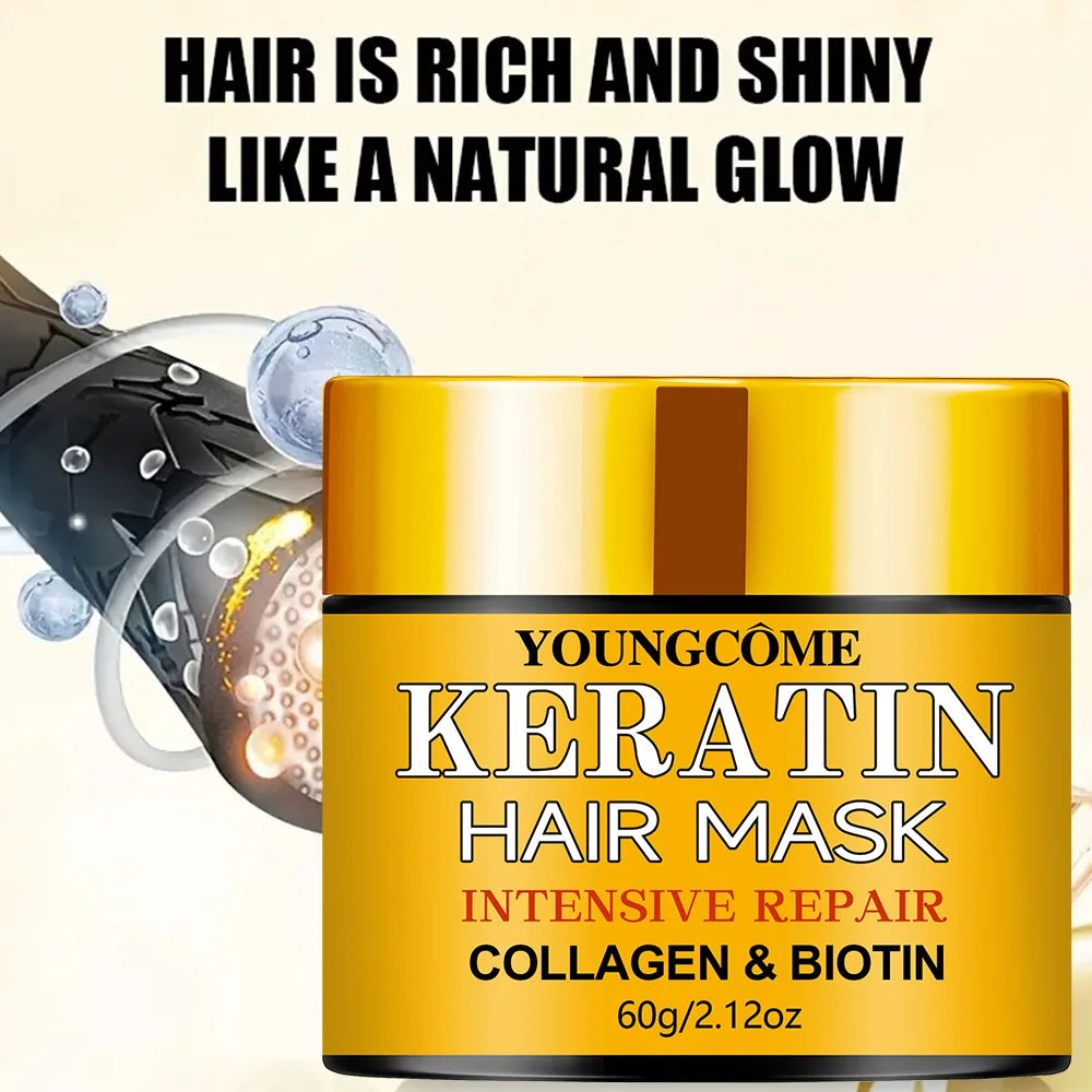 Masque Soin Intense – Biotine & Kératine pour Cheveux Secs & Abîmés