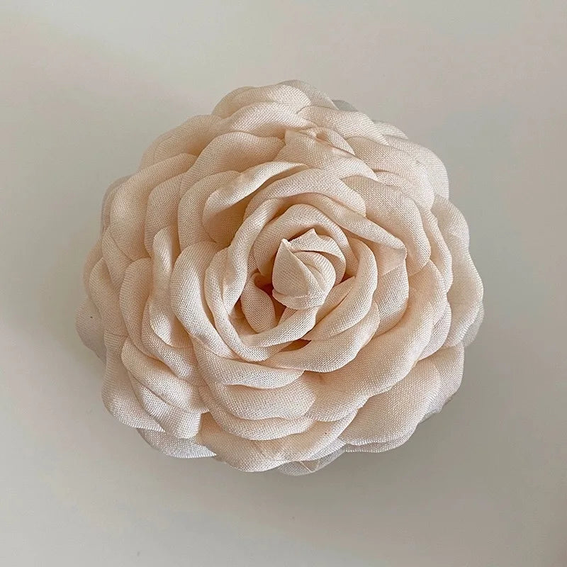 French Romantic Rose Flower Hair Clip Women Elegant Large Shark Clip Hair Claw Ponytail Barrettes Girl Hair Accessories Headwear