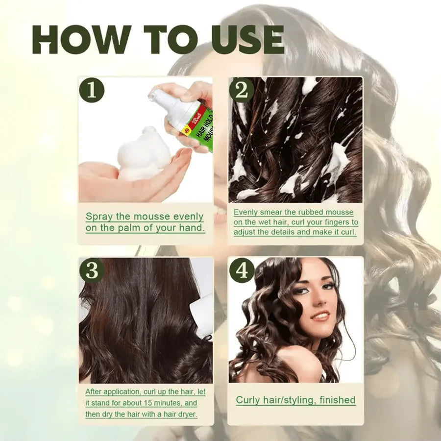 Mousse Lace contrôle les frisottis nourrit les cheveux