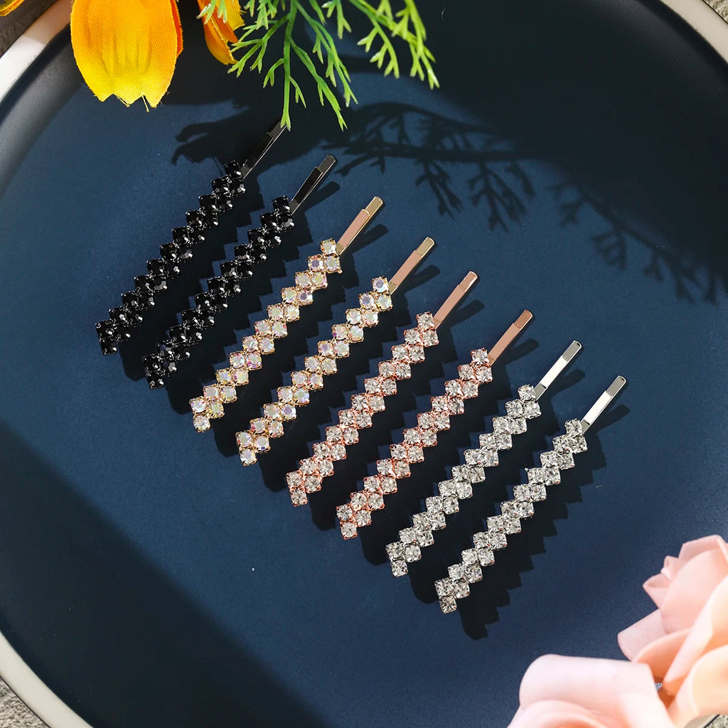 8PK One Clip Rhinestone Hair Clip Set Fashion Bangs Hair Clips Barrettes For Women Girls Hairpins Headdress Jewelry As Gifts