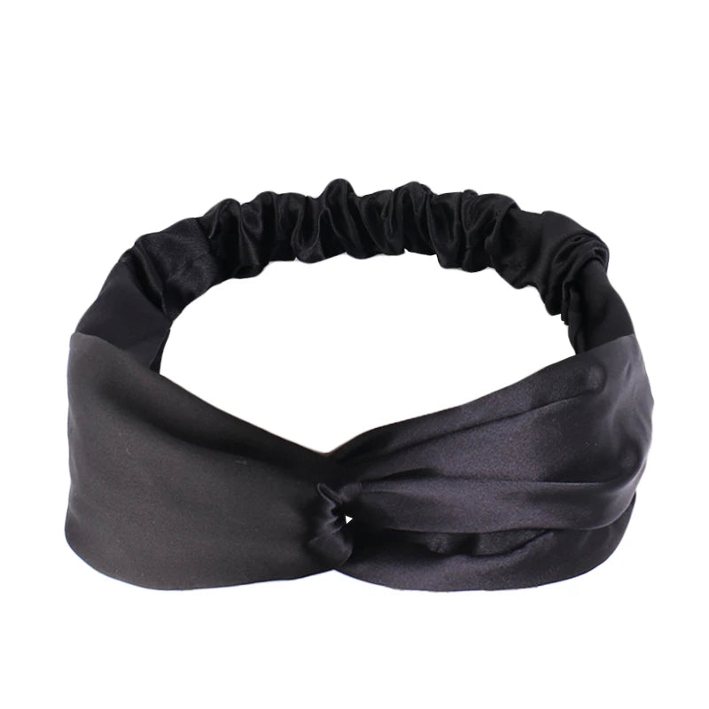 Silky Satin Twist Turban Headband For Women Washing Head Wrap Headwrap Makeup Sport Yoga Head Band Girls Hair Accessories