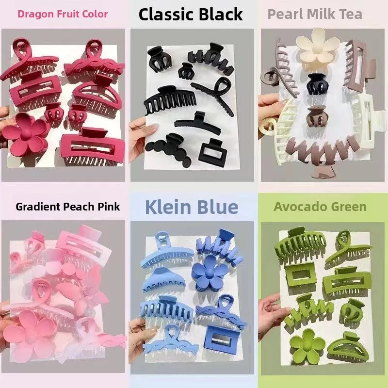 11-Piece Set Elegant Hair Claw Clips for Girls Versatile Hair Accessories Hairpins Hair Decorations Cross Pattern Popular Ele...