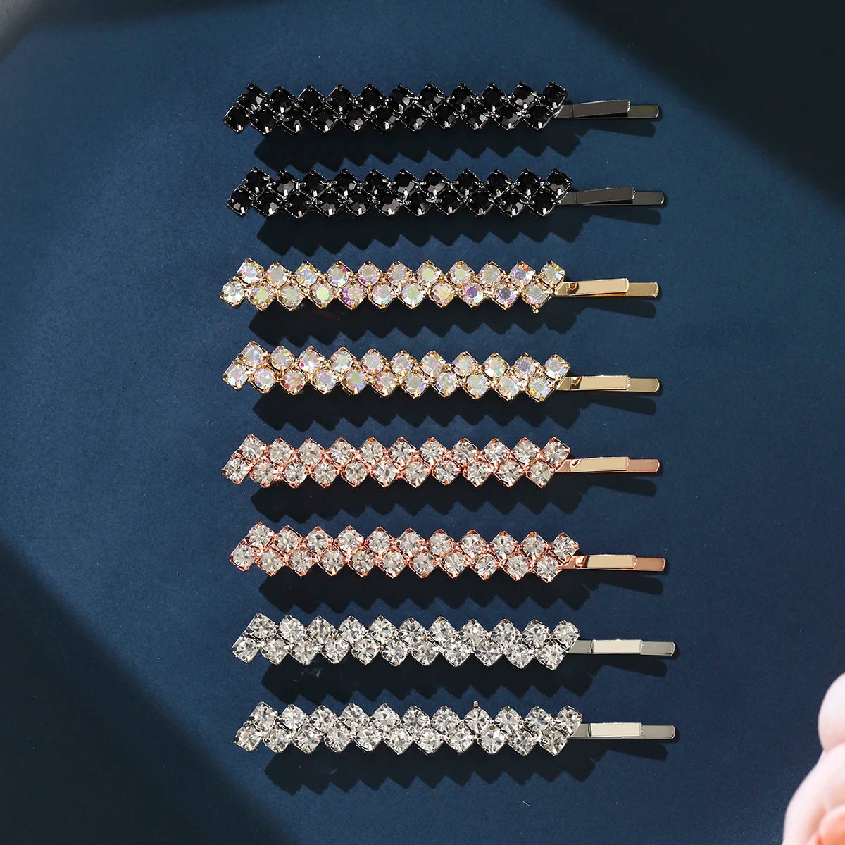 8PK One Clip Rhinestone Hair Clip Set Fashion Bangs Hair Clips Barrettes For Women Girls Hairpins Headdress Jewelry As Gifts