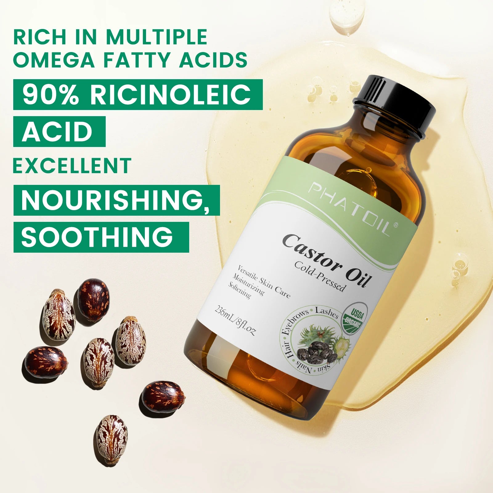 Huile de Ricin Pure & Jojoba Bio – Croissance & Éclat Naturel